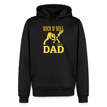 Papa rock - Sweat à capuche Premium bio Homme - noir - Devant - Nico (187cm)