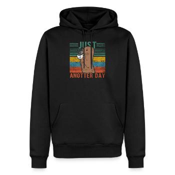 juste un cadeau rétro de bureau de café de loutre de jour - Sweat à capuche Premium bio Homme - noir - Devant - Nico (187cm)