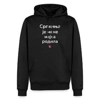 Srbija Serbie Fier serbe | Mère serbe - Sweat à capuche Premium bio Homme - noir - Devant - Nico (187cm)