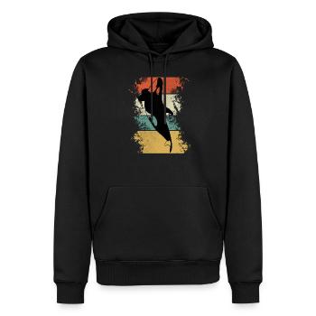 Vintage Retro Killer Whale Art 80s Orca Whale Old - Männer Premium Bio Hoodie - Schwarz - Vorne - Nico (187cm)