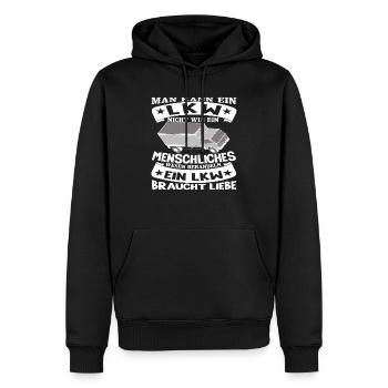 Lastwagenfahrer Geschenk LKW Papa Lastkraftwagen - Männer Premium Bio Hoodie - Schwarz - Vorne - Nico (187cm)
