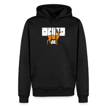 RE Doppelkopf Kreuz Dame Geschenk Kartenspieler - Männer Premium Bio Hoodie - Schwarz - Vorne - Nico (187cm)