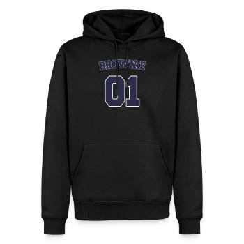 Brownie pour tous les Bruns Amis Poilus Tenues - Sweat à capuche Premium bio Homme - noir - Devant - Nico (187cm)