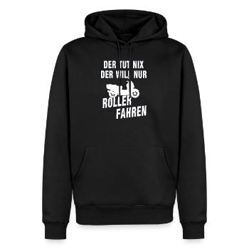 Motorroller Roller Rollerfahrer Geschenk - Männer Premium Bio Hoodie - Schwarz - Vorne - Nico (187cm)