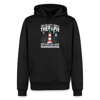 Keine Therapie Wangerooge Leuchtturm Geschenk - Männer Premium Bio Hoodie - Schwarz - Vorne - Nico (187cm)