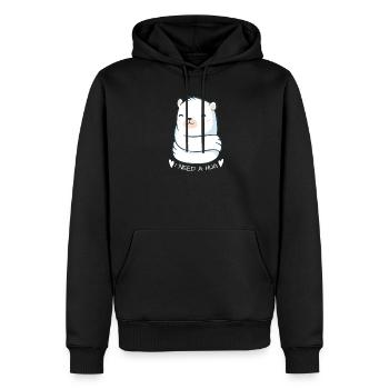 J'ai besoin d'un cadeau de fête câlin pour le jour des câlins - Sweat à capuche Premium bio Homme - noir - Devant - Nico (187cm)