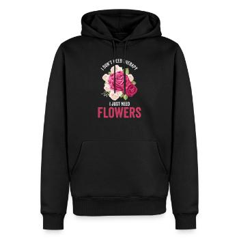 Fleuriste fleuriste bouquet de fleurs - Sweat à capuche Premium bio Homme - noir - Devant - Nico (187cm)