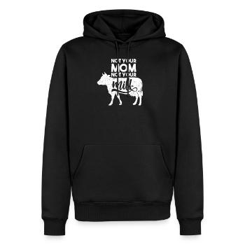 Pas ta mère, pas ton lait Lait végétalien végétarien - Sweat à capuche Premium bio Homme - noir - Devant - Nico (187cm)