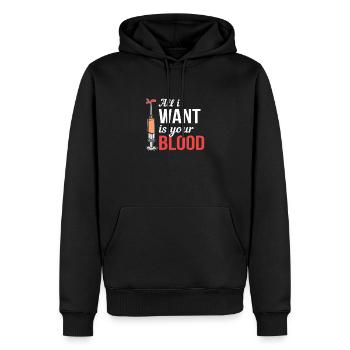Donneur de sang Infirmière Docteur - Sweat à capuche Premium bio Homme - noir - Devant - Nico (187cm)