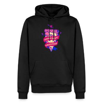 La pizza est mon cadeau drôle de Saint-Valentin pour la Saint-Valentin - Sweat à capuche Premium bio Homme - noir - Devant - Nico (187cm)