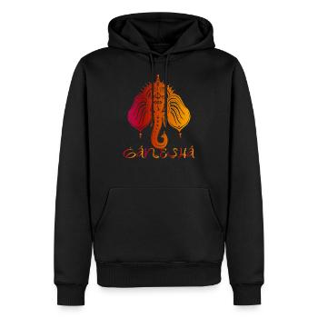 Ganesha Dieu Hindou hindou - Sweat à capuche Premium bio Homme - noir - Devant - Nico (187cm)
