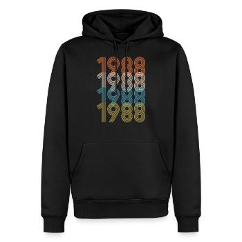 Vintage 1988 Made in 1988 33nd birthday 33 years - Sweat à capuche Premium bio Homme - noir - Devant - Nico (187cm)