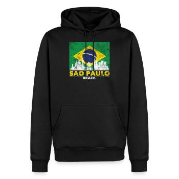 Sao Paulo City Travel Brésil - Sweat à capuche Premium bio Homme - noir - Devant - Nico (187cm)