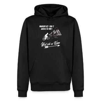 Fahrrad fahren ohne Akku - Fahrradtour Design - Männer Premium Bio Hoodie - Schwarz - Vorne - Nico (187cm)