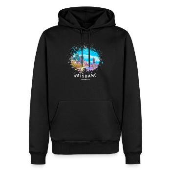 Es zeigt die wundervolle Stadt Brisbane Design - Männer Premium Bio Hoodie - Schwarz - Vorne - Nico (187cm)