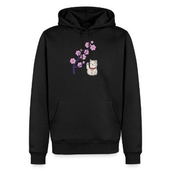 Sakura Tree Japanese Cherry Blossom Tree Japon - Sweat à capuche Premium bio Homme - noir - Devant - Nico (187cm)