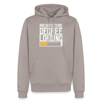 architect - Men’s Premium Organic Hoodie - taupe - Front - Nico (187cm)