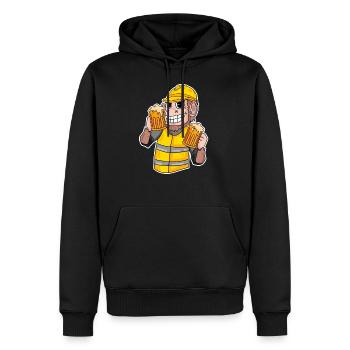 Cadeau drôle de bière de singe de chantier de construction - Sweat à capuche Premium bio Homme - noir - Devant - Nico (187cm)