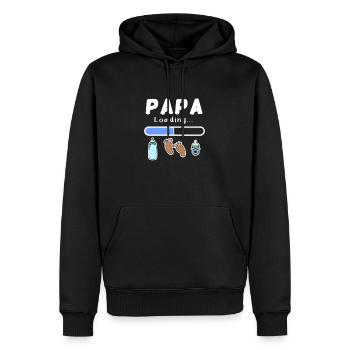 expectant father - dad is loaded - Men’s Premium Organic Hoodie - black - Front - Nico (187cm)