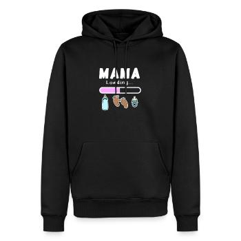 expectant mother - mom is loading - Men’s Premium Organic Hoodie - black - Front - Nico (187cm)