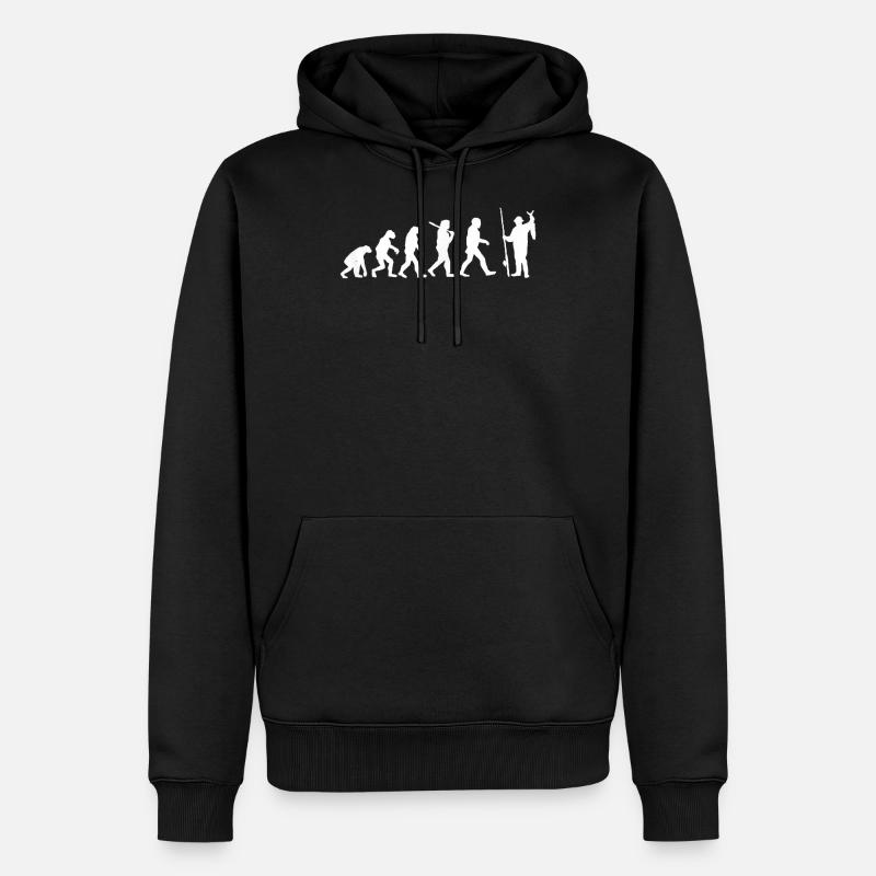 Lustige Angelevolution - Männer Premium Bio Hoodie - Schwarz
