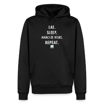 Expert actuariel aigu - Sweat à capuche Premium bio Homme - noir - Devant - Nico (187cm)