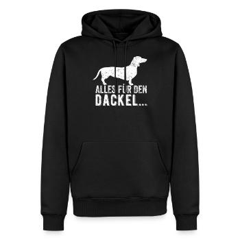 TOUT POUR LE TECKEL... Teckel club sort - Sweat à capuche Premium bio Homme - noir - Devant - Nico (187cm)