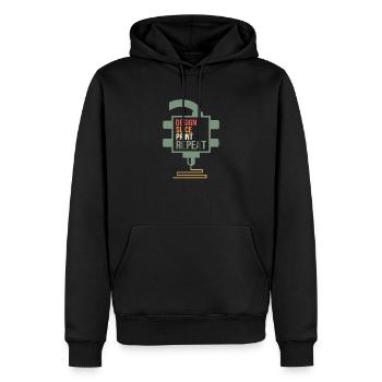 Design Slice Print Repeat 3D Imprimeur Geek - Sweat à capuche Premium bio Homme - noir - Devant - Nico (187cm)