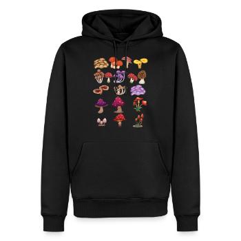 Champignons Champignons Champignons Collection Forêt Cadeau - Sweat à capuche Premium bio Homme - noir - Devant - Nico (187cm)