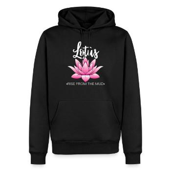 Lotus Blüte Blume Namaste - Männer Premium Bio Hoodie - Schwarz - Vorne - Nico (187cm)