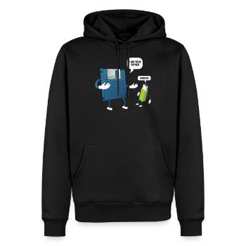 Father _ Son Floppy Disk ... Programmierer & Nerd - Männer Premium Bio Hoodie - Schwarz - Vorne - Nico (187cm)