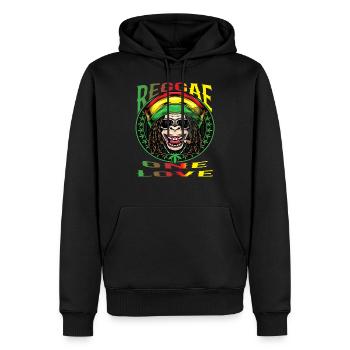 Un seul amour - Sweat à capuche Premium bio Homme - noir - Devant - Nico (187cm)