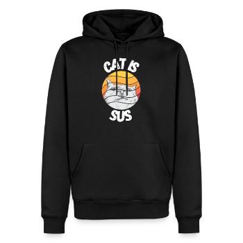 Cat is sus - Männer Premium Bio Hoodie - Schwarz - Vorne - Nico (187cm)