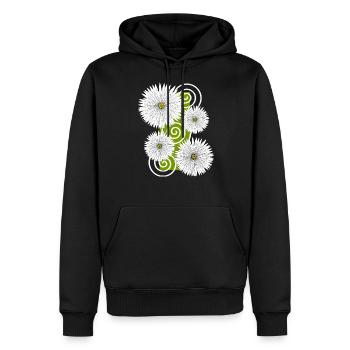 fleurs Marguerites fleurs blanches fleurs jardin printemps - Sweat à capuche Premium bio Homme - noir - Devant - Nico (187cm)