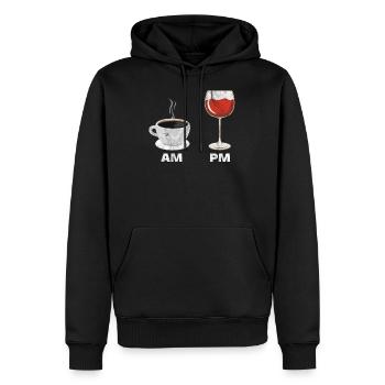 Coffee Wine Espresso Red Wine Wine Glass Gift - Men’s Premium Organic Hoodie - black - Front - Nico (187cm)