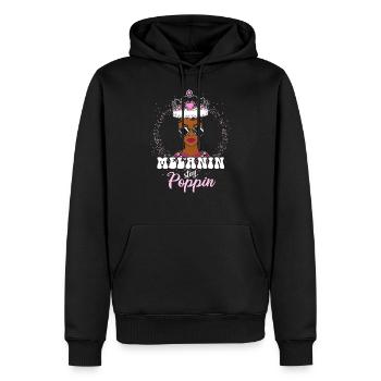 Melanin Poppin Black History Black Girl Magic - Men’s Premium Organic Hoodie - black - Front - Nico (187cm)