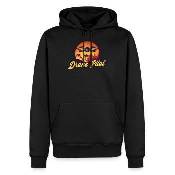 Cadeau de pilote de drone drone - Sweat à capuche Premium bio Homme - noir - Devant - Nico (187cm)