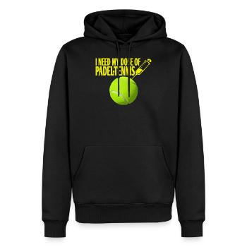 Padel Tennis Impfung Spritze Geschenkidee - Männer Premium Bio Hoodie - Schwarz - Vorne - Nico (187cm)