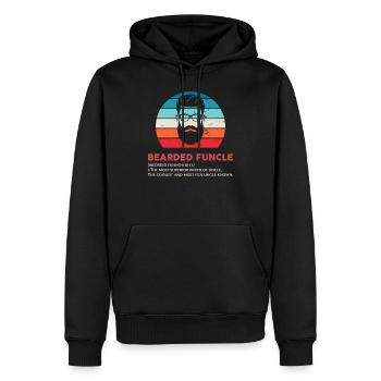 funny bearded funcle Definition Retro - Sweat à capuche Premium bio Homme - noir - Devant - Nico (187cm)