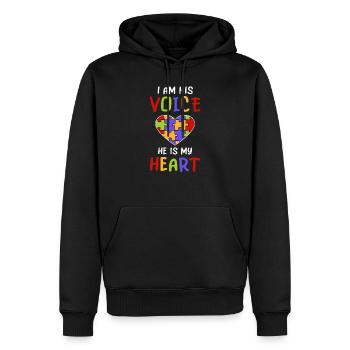 Autisme Coeur Asperger Autiste Puzzle Coeur - Sweat à capuche Premium bio Homme - noir - Devant - Nico (187cm)
