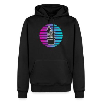 Retro Sukkulente Sukkulente Geschenk Kaktus Pflanz - Männer Premium Bio Hoodie - Schwarz - Vorne - Nico (187cm)