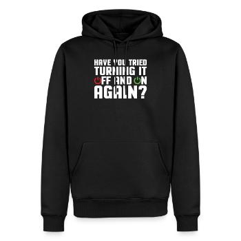 Support Programmierer Tech Admin Lustige Sprüche - Männer Premium Bio Hoodie - Schwarz - Vorne - Nico (187cm)