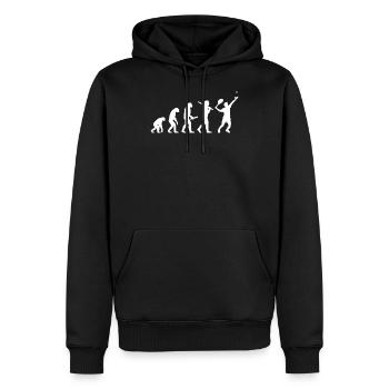Lustige Tennis-Entwicklung eines Tennisstars - Männer Premium Bio Hoodie - Schwarz - Vorne - Nico (187cm)