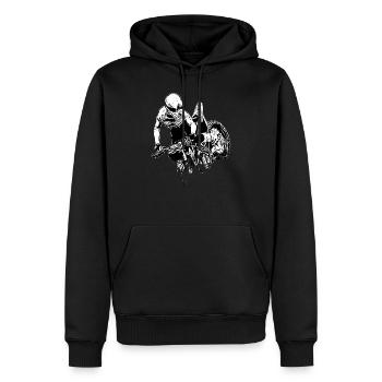 Motocross Design Enduro / Geschenkidee - Männer Premium Bio Hoodie - Schwarz - Vorne - Nico (187cm)