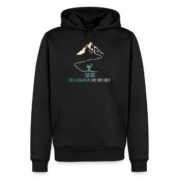 Ski Dad Funny Cute Winter Skiing Gift For Men - Männer Premium Bio Hoodie - Schwarz - Vorne - Nico (187cm)
