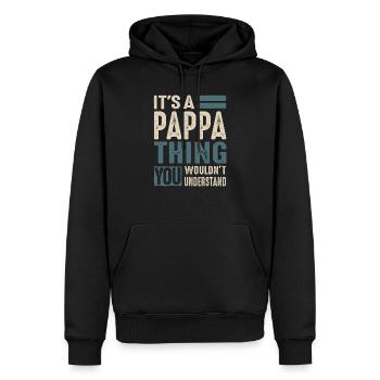 Cadeaux pour homme c'est une chose Pappa - Sweat à capuche Premium bio Homme - noir - Devant - Nico (187cm)