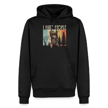 Je déteste les gens je déteste les gens portent le camping - Sweat à capuche Premium bio Homme - noir - Devant - Nico (187cm)