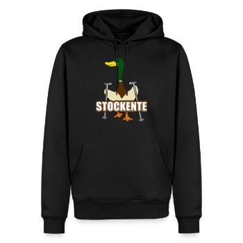 Stockente - Nordic Walking Lustiges Enten Design - Männer Premium Bio Hoodie - Schwarz - Vorne - Nico (187cm)