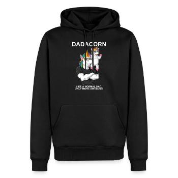 Dadacorn - Männer Premium Bio Hoodie - Schwarz - Vorne - Nico (187cm)