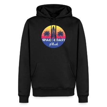 Space Coast Florida - Pour les fans de l’espace - Sweat à capuche Premium bio Homme - noir - Devant - Nico (187cm)